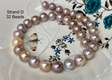 12-14mm AAAA Very Rare Natural Mauve Pink Freshwater Round Edison Pearl Bead High Luster Genuine Purple Edison Pearl 29-30 Beads #P3206
