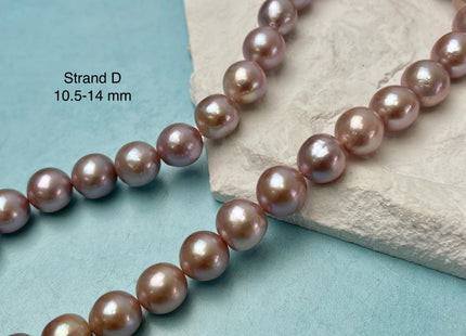10-14 mm AAAA Very Rare Natural Mauve Pink Freshwater Round Edison Pearl Bead High Luster Genuine Purple Edison Pearl 35 Beads #P3193