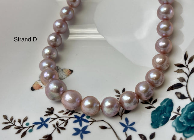 10-14 mm AAAA Very Rare Natural Mauve Pink Freshwater Round Edison Pearl Bead High Luster Genuine Purple Edison Pearl 35 Beads #P3193