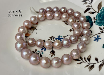 10-14 mm AAAA Very Rare Natural Mauve Pink Freshwater Round Edison Pearl Bead High Luster Genuine Purple Edison Pearl 35 Beads #P3193