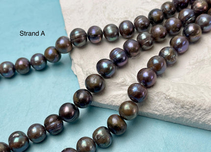 9-10 mm Blue Peacock Potato Freshwater Pearls Genuine Very Rare Blue Peacock Freshwater Pearls 42-45 Beads #P3195