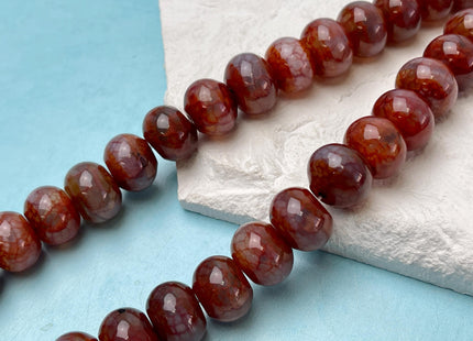 12x16 mm 0r 13x18 mm AAA DZI Tibetan Agate Large Hole Faceted Drum Brown Color Agate Hole Size 1.8 mm Quality Agate 14 Inches Strand #2626