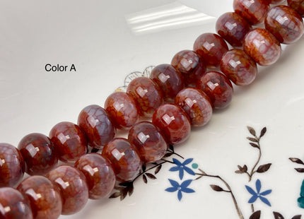 12x16 mm 0r 13x18 mm AAA DZI Tibetan Agate Large Hole Faceted Drum Brown Color Agate Hole Size 1.8 mm Quality Agate 14 Inches Strand #2626