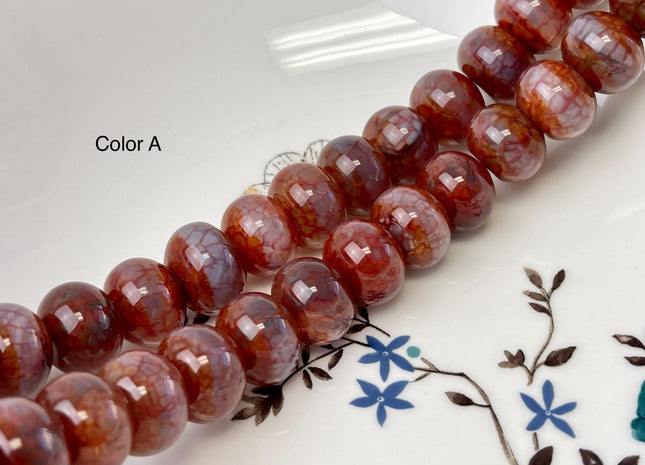 12x16 mm 0r 13x18 mm AAA DZI Tibetan Agate Large Hole Faceted Drum Brown Color Agate Hole Size 1.8 mm Quality Agate 14 Inches Strand #2626