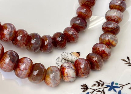12x16 mm 0r 13x18 mm AAA DZI Tibetan Agate Large Hole Faceted Drum Brown Color Agate Hole Size 1.8 mm Quality Agate 14 Inches Strand #2626