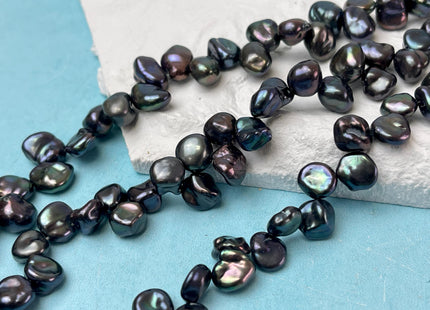 8x10 mm AAAA Dark Peacock Color Keshi Freshwater Pearls Top Drilled Super High Luster Genuine Keshi Freshwater Pearls #P2973