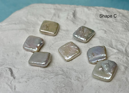 3 Pieces 10-12x20 mm AA Natural White Rectangle Coin Freshwater Pearl Beads Genuine High Luster Coin Freshwater Pearls #P2486-A