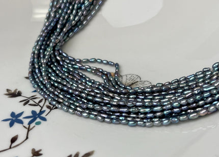 2x3-4 mm AA Rainbow Peacock Color Rice Tiny Seed Freshwater Pearls High Luster Seed Freshwater Pearls Genuine Tiny Quality Pearls #P3079