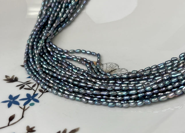 2x3-4 mm AA Rainbow Peacock Color Rice Tiny Seed Freshwater Pearls High Luster Seed Freshwater Pearls Genuine Tiny Quality Pearls #P3079