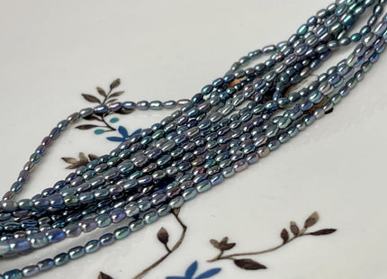 2x3-4 mm 3x5-6 mm AAAA Blue Rainbow Peacock Color Rice Tiny Seed Freshwater Pearls High Luster Seed Freshwater Pearls #P3080