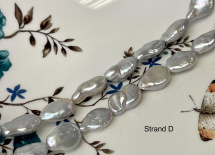 10-12 mm AA Gray Color Coin Freshwater Pearl Beads Genuine High Luster Tear Drop Shape Freshwater Coin Pearls #P3038