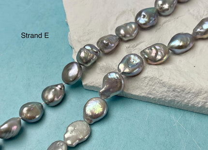 10-12 mm AA Gray Color Coin Freshwater Pearl Beads Genuine High Luster Tear Drop Shape Freshwater Coin Pearls #P3038