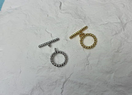 14 mm Yellow and White Gold Plated Brass Toggle Clasp Genuine Toggle Findings With Round Coiled Shape Design DIY Jewelry #10327