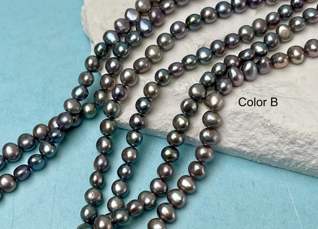 4.5-5mm AAAA Blue Peacock Round Nugget Freshwater Pearls Genuine Very Rare Super High Luster Peacock Round Nugget Pearls #P3212