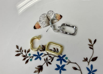 11x18 mm Yellow and White Gold Plated Brass Antique Rectangular Shape Clasp DIY Jewelry #10328