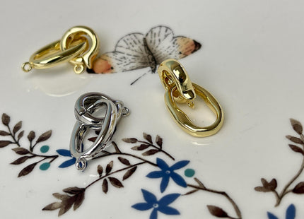 12x20 mm Yellow and White Gold Plated Brass Antique Rectangular Shape Clasp DIY Jewelry #10329