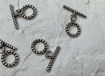 10 mm Yellow and White Gold Plated Brass Toggle Clasp Genuine Antique Toggle Findings With Round Coiled Shape Design DIY Jewelry #10330