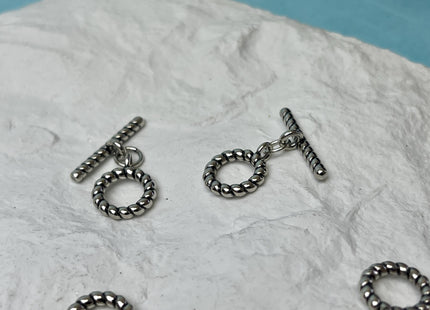 10 mm Yellow and White Gold Plated Brass Toggle Clasp Genuine Antique Toggle Findings With Round Coiled Shape Design DIY Jewelry #10330