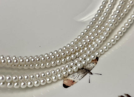 3mm 4mm AAAAA Natural White Perfect Round Edison Freshwater Akoya Quality Pearl Genuine Natural White Super High Luster Round Pearl #P3198