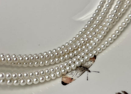 3mm 4mm AAAAA Natural White Perfect Round Edison Freshwater Akoya Quality Pearl Genuine Natural White Super High Luster Round Pearl #P3198