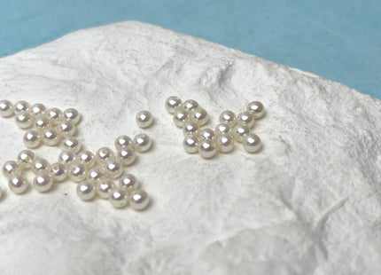 3mm 4mm AAAAA Natural White Perfect Round Edison Freshwater Akoya Quality Pearl Genuine Natural White Super High Luster Round Pearl #P3198