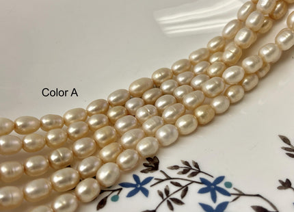 6x8-10 mm AAA Champagne Color Freshwater Pearls Long Rice/Oval Shape Pearl Beads Genuine High Quality Freshwater Pearls. #1680