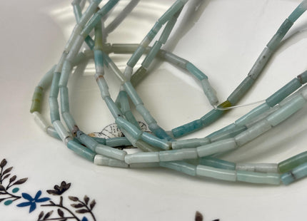 3x7 mm Tube Shape Amazonite Gemstone Beads Genuine Blue Green Gemstones Loose Spacer Beads 15.5 Inches Strand #4726