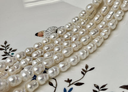 6-7x8-10 mm AAA Peanut Shape Natural White Color Freshwater Pearl Beads Genuine Very Rare Freshwater Baroque Peanut Pearl Beads #P3211