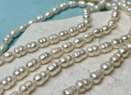 6-7x8-10 mm AAA Peanut Shape Natural White Color Freshwater Pearl Beads Genuine Very Rare Freshwater Baroque Peanut Pearl Beads #P3211