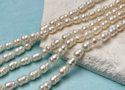 6-7x8-10 mm AAA Peanut Shape Natural White Color Freshwater Pearl Beads Genuine Very Rare Freshwater Baroque Peanut Pearl Beads #P3211