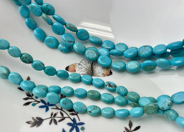 6x8 mm 8x10 mm Turquoise Gemstone Smooth Flat Pebble Nugget Beads Turquoise Brown Blue Green Color Pebble Nugget Gemstone Beads #4727