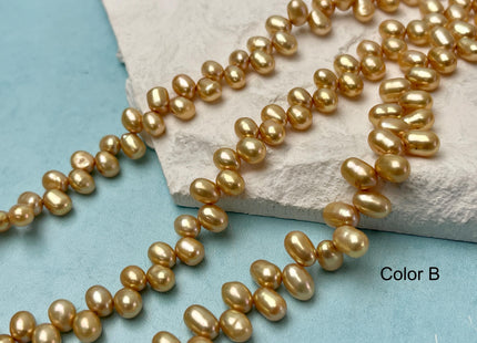 4-5x6-7mm AA Top Drilled Champagne Brown Color Rice/Oval Freshwater Pearl Beads Genuine High Luster Dancing Freshwater Pearls #P3216