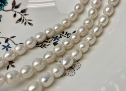 10-11x13 mm AA Natural White Freshwater Pearl Beads Rice/Oval Shape Genuine Large Size Cultured Freshwater Pearls #P3227