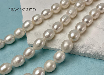 10-11x13 mm AA Natural White Freshwater Pearl Beads Rice/Oval Shape Genuine Large Size Cultured Freshwater Pearls #P3227