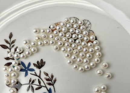 3mm 4mm AAAAA Natural White Perfect Round Edison Freshwater Akoya Quality Pearl Genuine Natural White Super High Luster Round Pearl #P3198