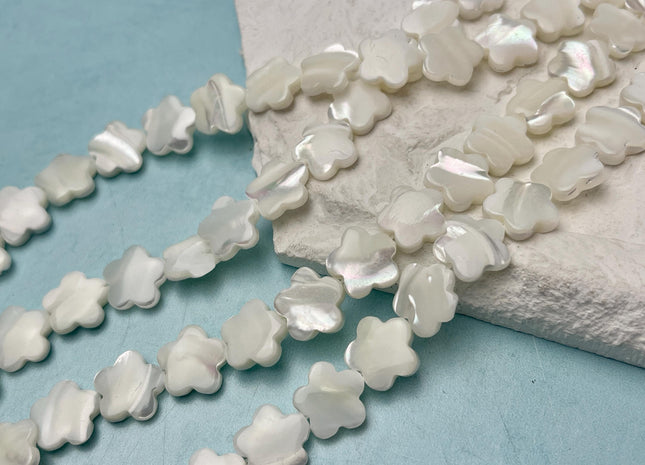 6mm 8mm 10mm 12mm Sakura Cherry Blossom Flower Shape Natural Mother of Pearl Gemstone Beads MOP Gemstones Beads 15.5 Inches Strand #4728