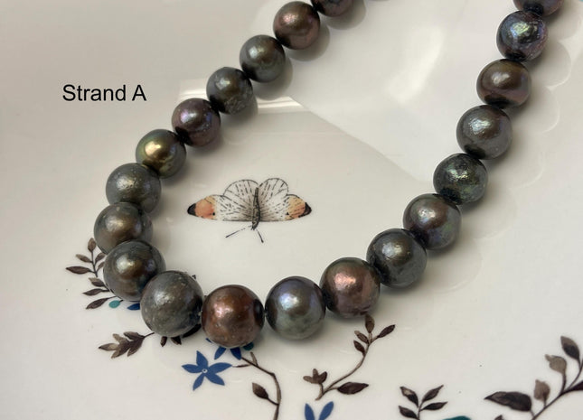 12-15 mm Green Copper Brown Baroque / Edison Freshwater Pearl Beads Genuine Freshwater Round Edison Pearl #P3228