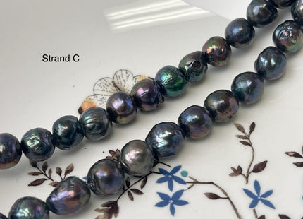 10-12 mm Dark Peacock Baroque Freshwater Pearl Beads Genuine Peacock Color Baroque Freshwater Pearl Beads #P3218