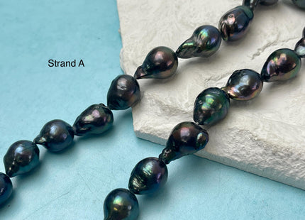 10-12 mm Dark Peacock Baroque Freshwater Pearl Beads Genuine Peacock Color Baroque Freshwater Pearl Beads #P3218