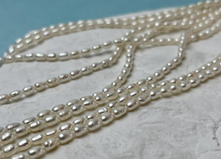 3x4-5 mm Natural White Rice/Oval Freshwater Pearl Genuine Natural Freshwater Pearl High Luster Small Seed Pearl Beads #P3230