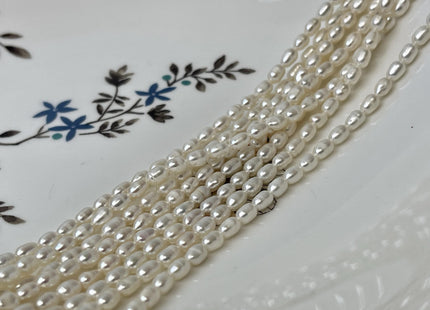 3x4-5 mm Natural White Rice/Oval Freshwater Pearl Genuine Natural Freshwater Pearl High Luster Small Seed Pearl Beads #P3230