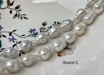 11x14-13x20mm Natural White Freshwater Baroque Pearl Genuine Tear Drop Baroque Pearl Beads #P3231