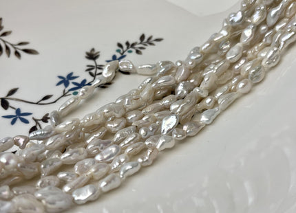 4-5x6-9 mm Natural White Keshi Rice Nugget Freshwater Pearl Beads Genuine Freshwater Long Keshi Nugget Pearls #P3233