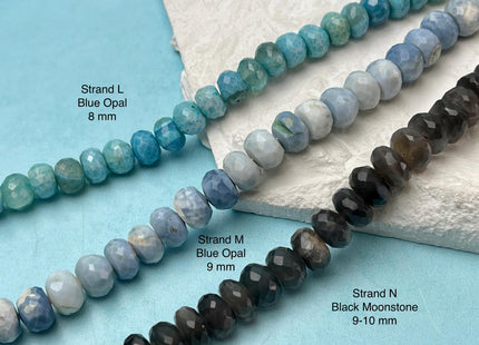 7-12 mm Faceted Rondelle Opal Jasper Quartz Amazonite Aquamarine Emerald Gemstone Beads Genuine Natural Mixed Gemstones 8 Inch Strand #4731
