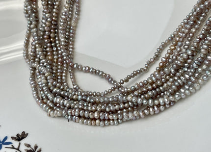 2-3 mm Pinkish Gray Tiny Freshwater Pearl Potato Shape Genuine Freshwater Seed Gray Color Pearl Beads #P3234