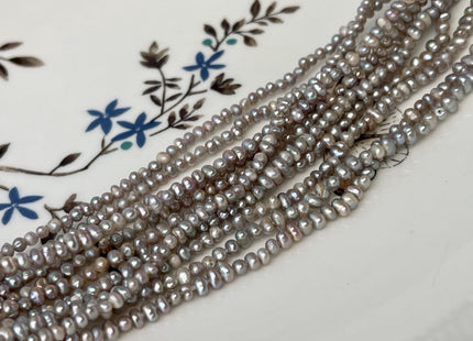 2-3 mm Pinkish Gray Tiny Freshwater Pearl Potato Shape Genuine Freshwater Seed Gray Color Pearl Beads #P3234