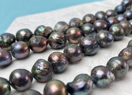 9-11 mm Green Peacock Edison Baroque Pearls B Grade #P3235