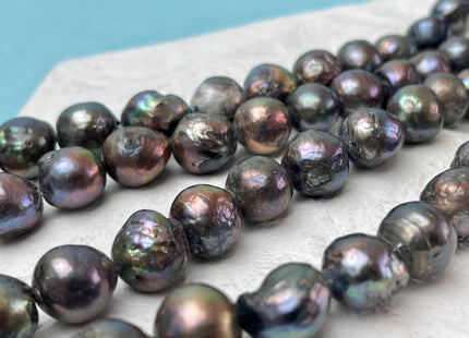 9-11 mm Green Peacock Edison Baroque Freshwater Pearl Beads B Grade #P3235