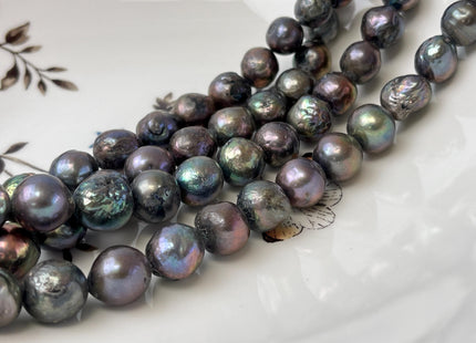 9-11 mm Green Peacock Edison Baroque Pearls B Grade #P3235