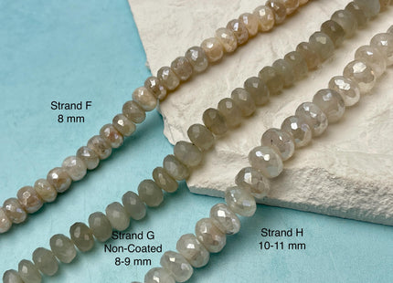 7-17 mm Faceted Rondelle Multi Color Coated Moonstone Gemstone Beads Genuine Natural Mixed Gemstones 8 Inches Strand #4732